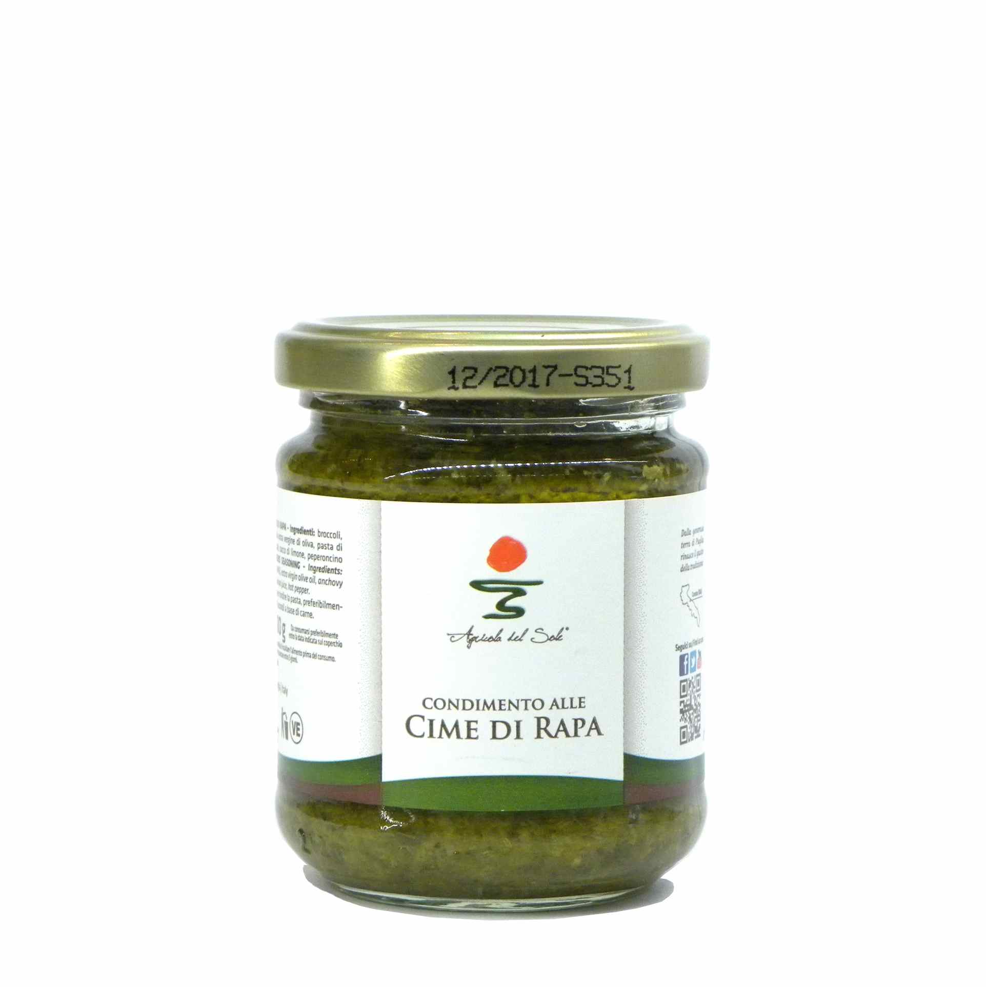 Agricola del Sole turnip green pasta sauce – Agricola del Sole condimento cime rapa – Gustorotondo – Italian food boutique