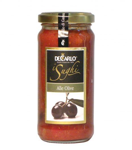 De Carlo Sugo olive - De Carlo Pasta sauce olives - Gustorotondo - Italian food boutique