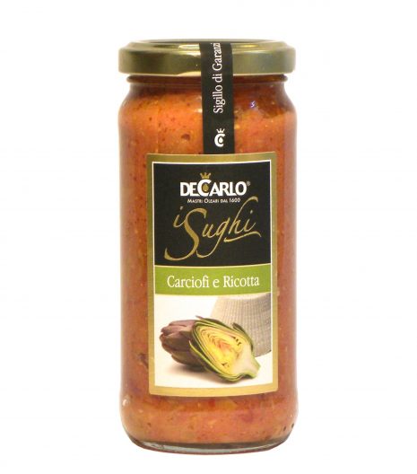 De Carlo Sugo ricotta carciofi - De Carlo Pasta sauce ricotta artichokes - Gustorotondo - Italian food boutique