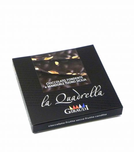 Giraudi quadrella mandorle cioccolato fondente - Giraudi quadrella dark chocolate almonds - Gustorotondo - Italian food boutique