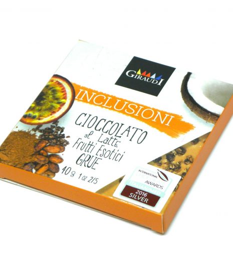 Inclusioni Giraudi Latte Frutti esotici Grue - Giraudi Inclusioni milk chocolate exotic fruits grue - Gustorotondo - Italian food boutique