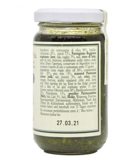 Pesto alla genovese senza aglio Polla Nicolò 170 g ingredienti - Pesto alla genovese without garlic Polla Nicolò 170 g ingredients - Gustorotondo Italian food boutique - I migliori cibi online - Best Italian foods online - spesa online