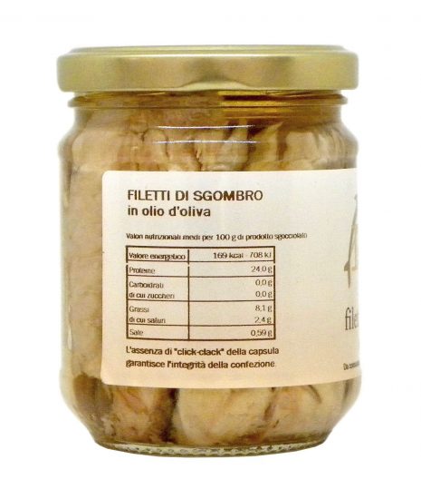Filetti di sgombro Delfino Battista - Delfino Battista's Mackerel fillets in olive oil - Gustorotondo Italian food boutique - I migliori cibi online - Best Italian foods online - spesa online