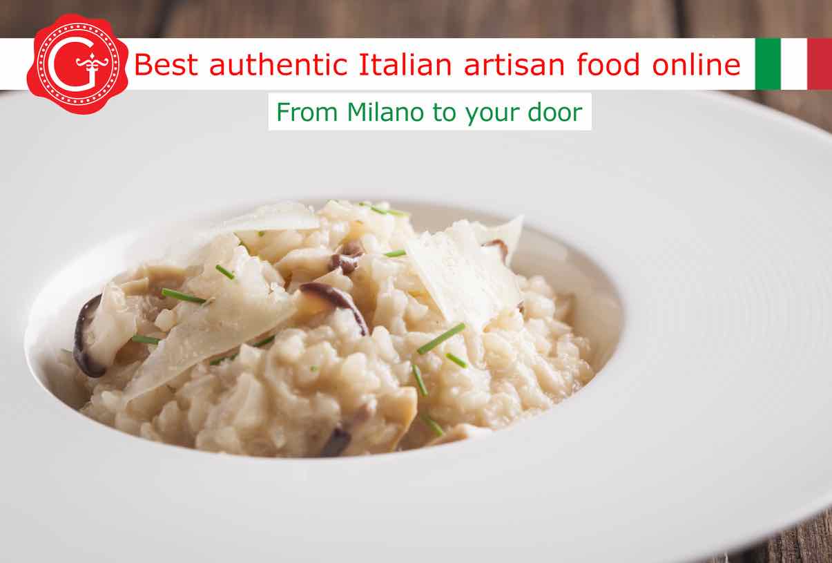 mushroom risotto recipe - Gustorotondo Italian food shop - best authentic artisan Italian food online - vendita online dei migliori cibi artigianali