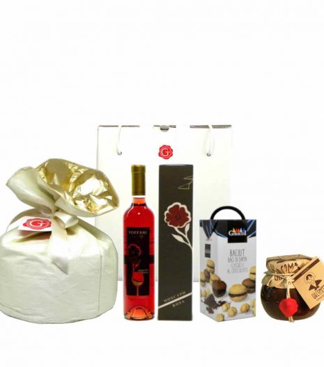 confezione regalo panettone moscato baci Giacometta - Gustorotondo - spesa online
