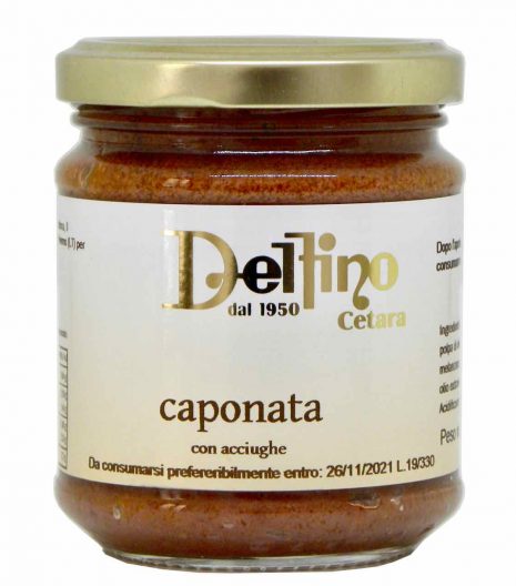 Caponata con acciughe Delfino Battista - Gustorotondo - artigianalità italiana, per un mondo più sostenibile