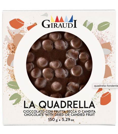 Quadrella Giraudi fondente e nocciole confezione - Gustorotondo - buono sano artigiano - spesa online